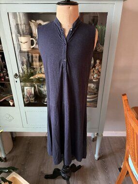 Eileen Fisher Midi Dress XXS (see measurements!) Sleeveless Navy Blue